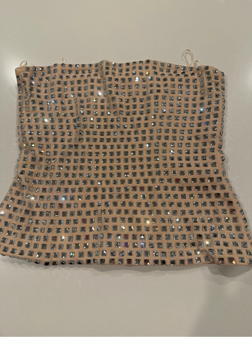 Beaded Nude Embellished Mini Corset